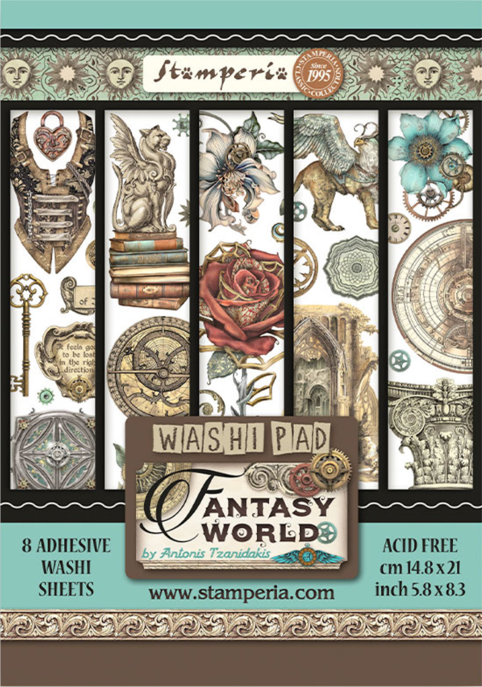Stamperia Sir Vagabond in Fantasy World Washi Pad (8 Sheets)